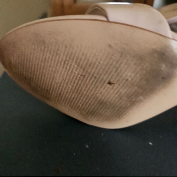 Nine West | Women’s 10.5 M | Nude Patent Ankle-Strap Block Heel Sandals | Elegan - Picture 4 of 6